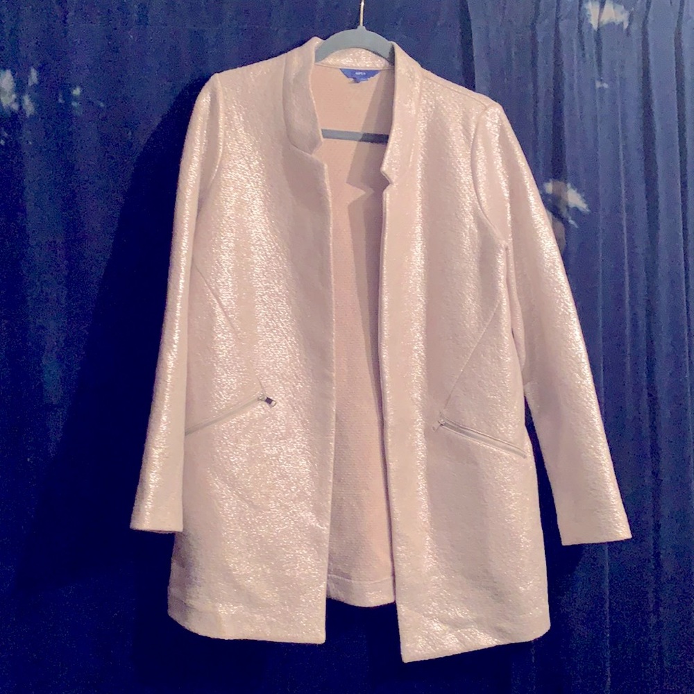 APT9 small simple pink-beige shimmery lightweight coat